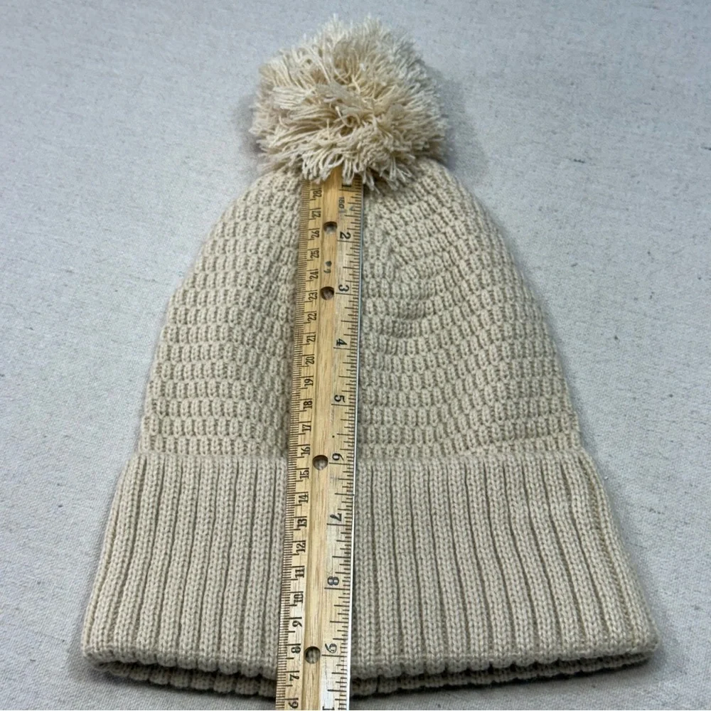 Tractor Supply Cream Knit Beanie with Pom-Pom